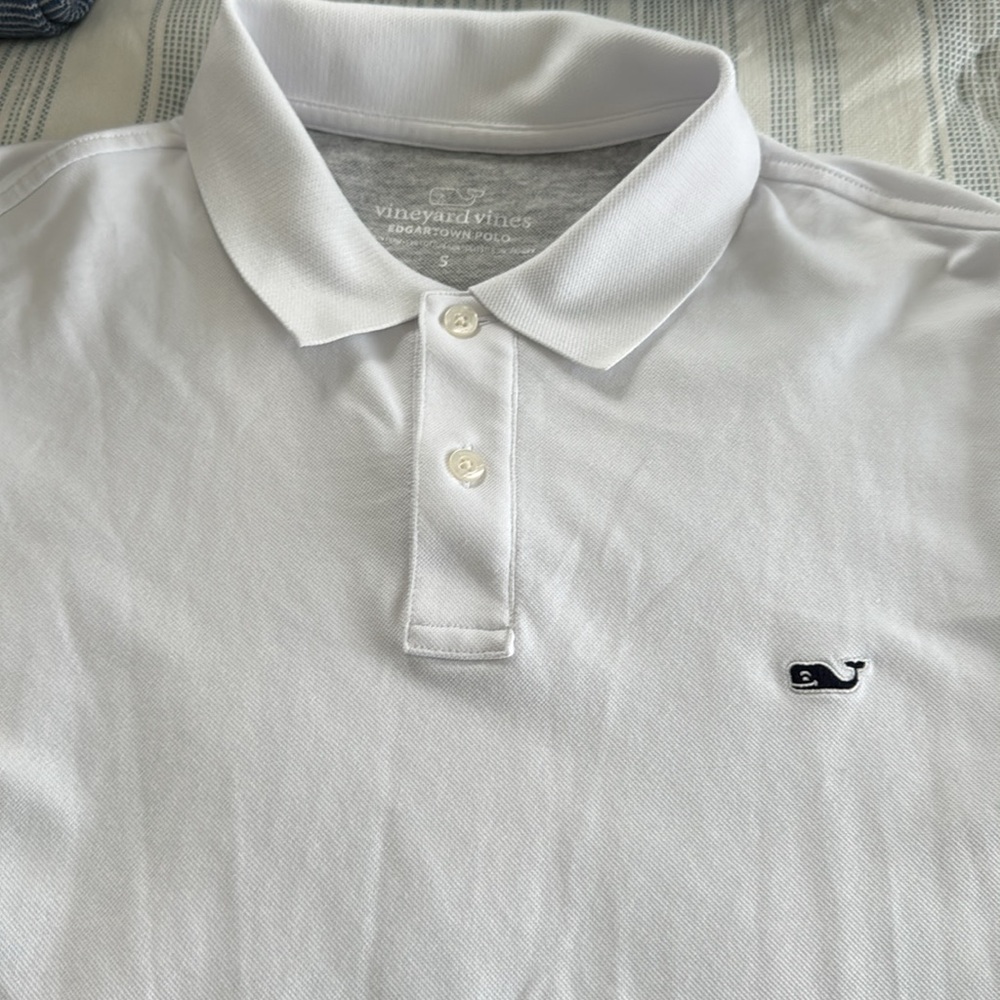 Vineyard Vine's Men's Edgartown Jersey Polo Shirt Small White